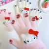 Hello Kitty Winter Gloves for Girls - Warm, Diamond-Patterned, Imitation Rabbit Fur, Perfect for Cold Protection and Cycling.