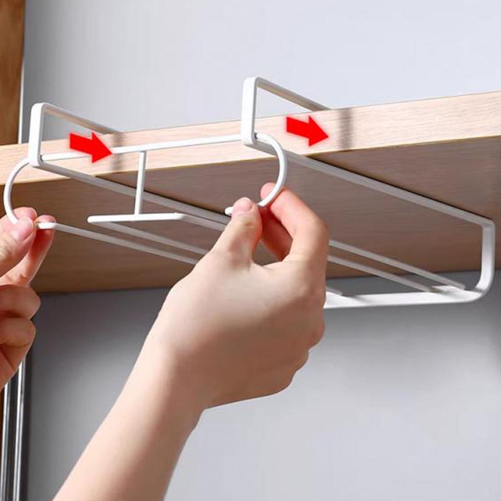 Cabinet Wine Glass Rack Hole Free Multifunctional Metal Wine Glasses Storage Hanger