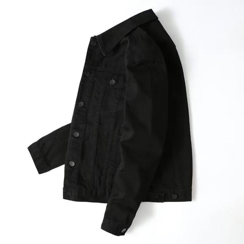 

Мужская приталенная куртка в корейском стиле - Весенне-осенний тренд со стойкой. L чёрный