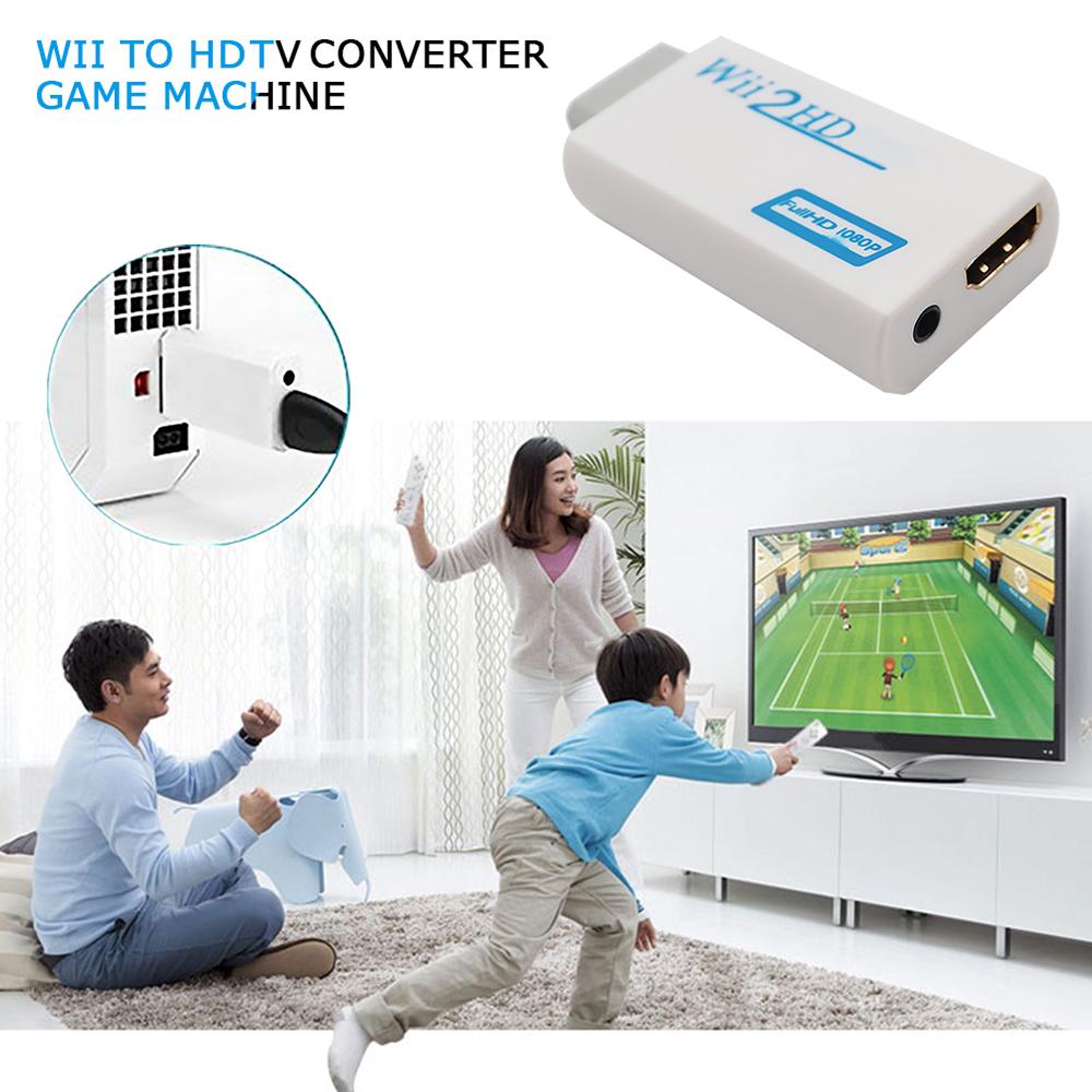 Full HD 1080P WII to HDMI Converter With 35mm Audio Jack For PC HDTV Monitor 720P Display Adapter Upscaler Device