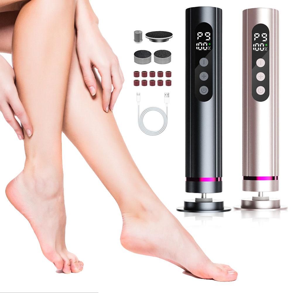 2-in-1 Electric Foot Callus Remover with Sandpaper Discs & Grinding Heads Electric Foot File Electric Pedicure Tool for Home Use