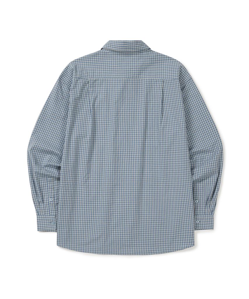 WEST GRAND BOULEVARD Noble One-Pocket Check Shirt Royal Blue