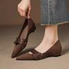French Shallow Mouth Single Shoes Retro Sense Design Inner Height Increase New Fashion Autumn Pointed Head One Pedal Casual Shoes Women