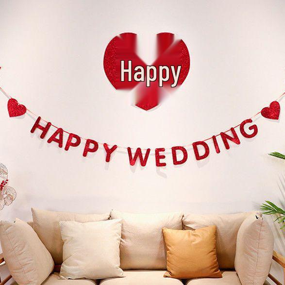 Double Happiness Wedding Room Decor Set for Bride & Groom's Bedroom and Living Room