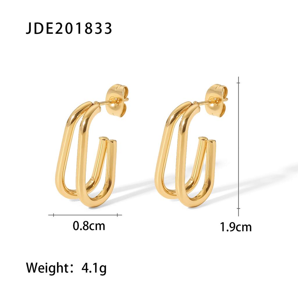 Simple Gold Hoop Earrings Minimalist Elegant Hypoallergenic Non-Tarnish Earrings for Women
