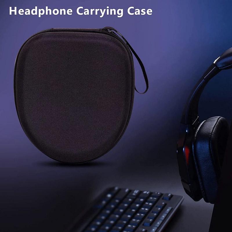 EVA Black Headphone Carrying Case Shockproof Headset Pouch  Handheld Earphone Container Travel Organiser Supplies zip Bag