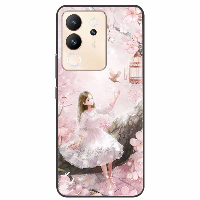 For Vivo V30 Lite Case 6.67'' Silicone Painted Soft TPU Protective Cover for Vivo V 30 Lite 5G Phone Cases V30Lite V2314 Cartoon