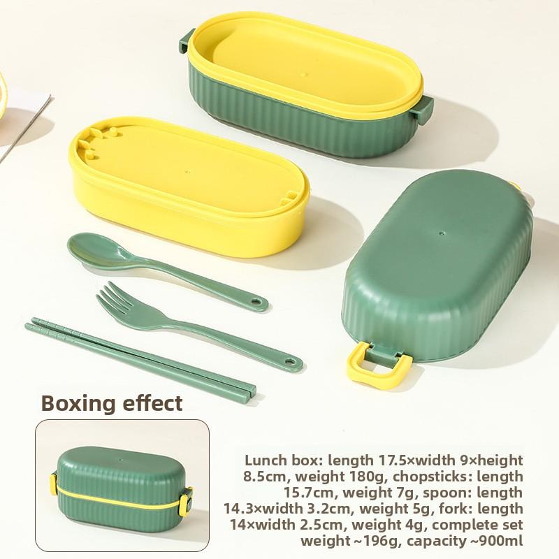 Plastic Lunch Box, Wheat Straw Sealed Lunch Box, Student and Office Worker Preservation Microwaveable Lunch Box