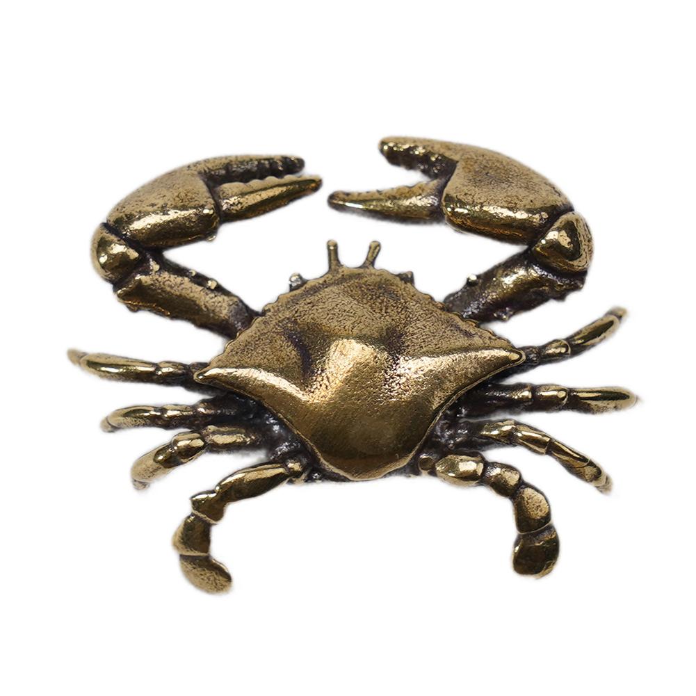 Pure Copper Crab Ornaments Brass Crab Crafts Crab Figurine Decoration Animal Statue Ornament Room Table Desktop Home Decoration