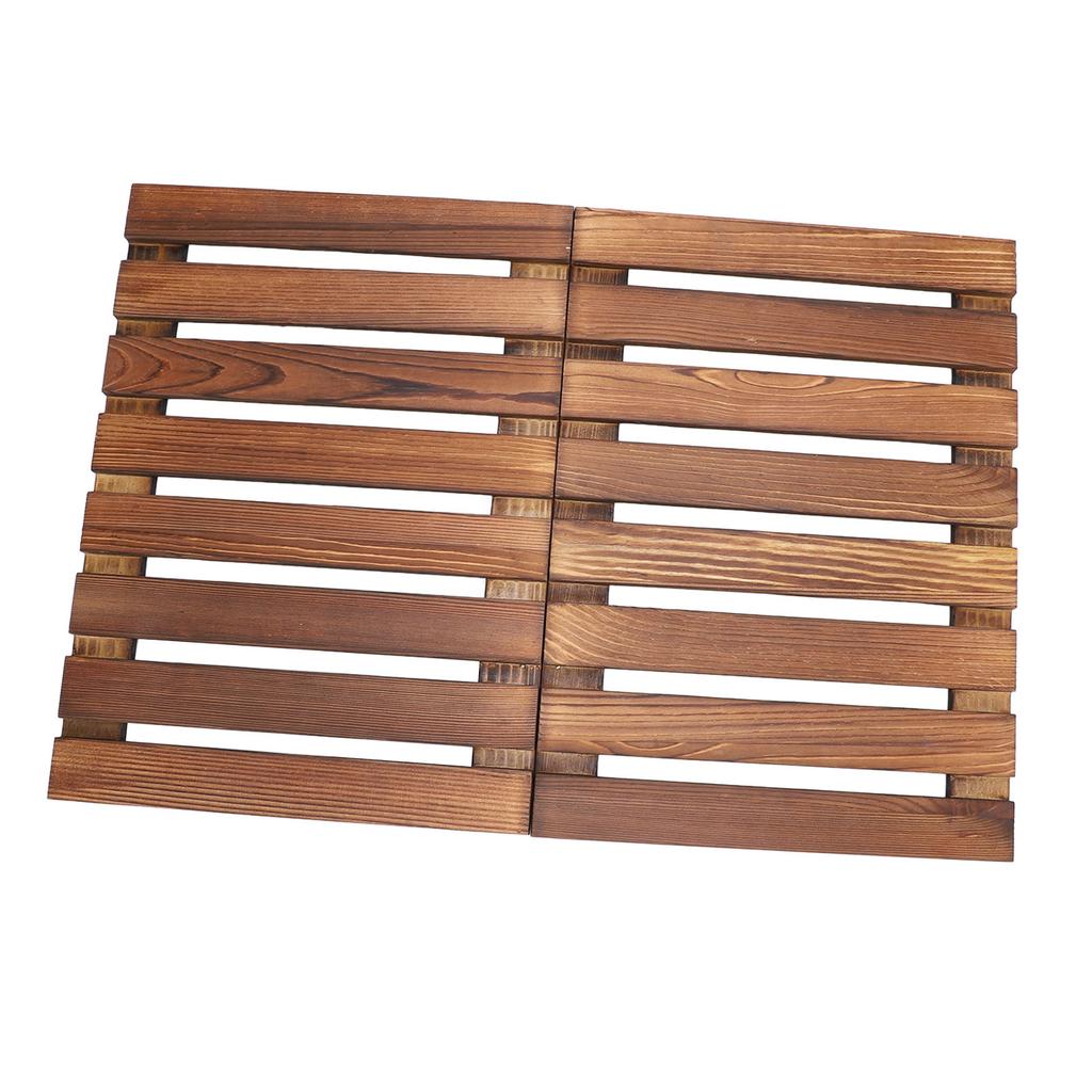 Bath Mat Foldable Wood Shower Mat Anti Slip Bathroom Mat Versatile for Indoor Outdoor Use Floor Mat for Spa Sauna Pool