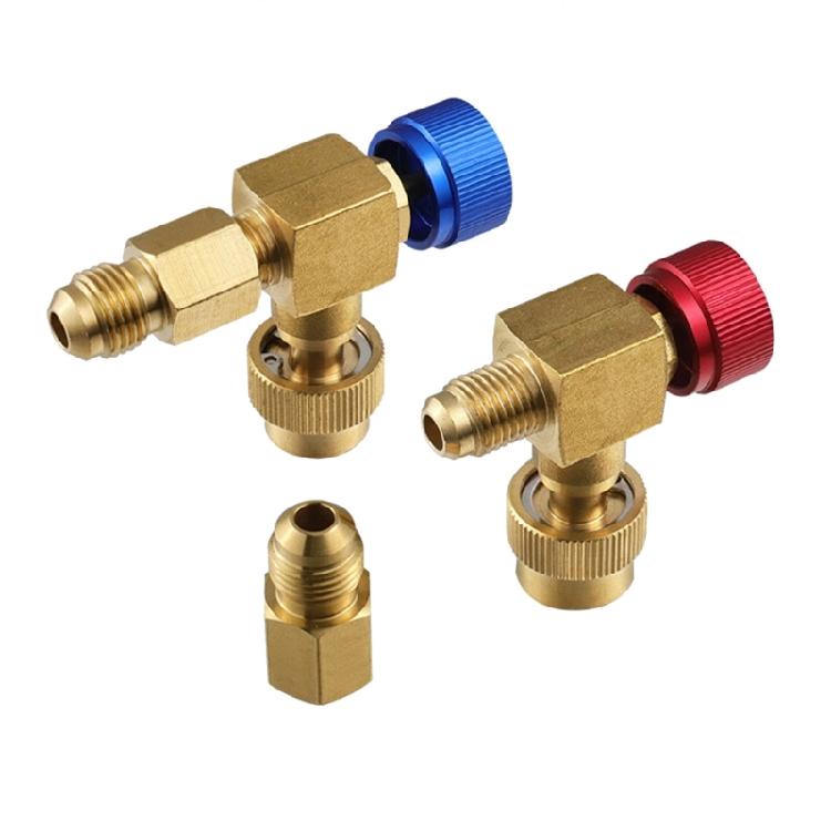 Brass Refrigerants Control Valves Improved Sealing Washer Not Freezing Handle For HVAC System Recharging