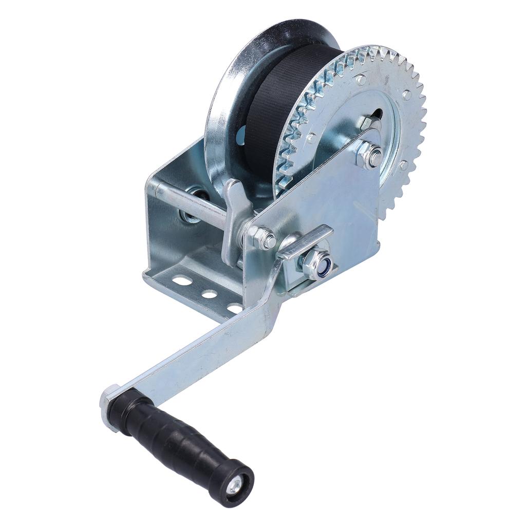 Wytrzymała wciągarka 1000LBS z paskiem 6M Korba ręczna Linka przekładni Ręczna wciągarka przyczepy