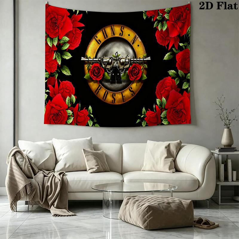 guns n roses Wall Tapestry Aesthetic Wall Hanging Printed Fabric Blanket Decorative Tapestries for Bedroom Living Room Home Decor