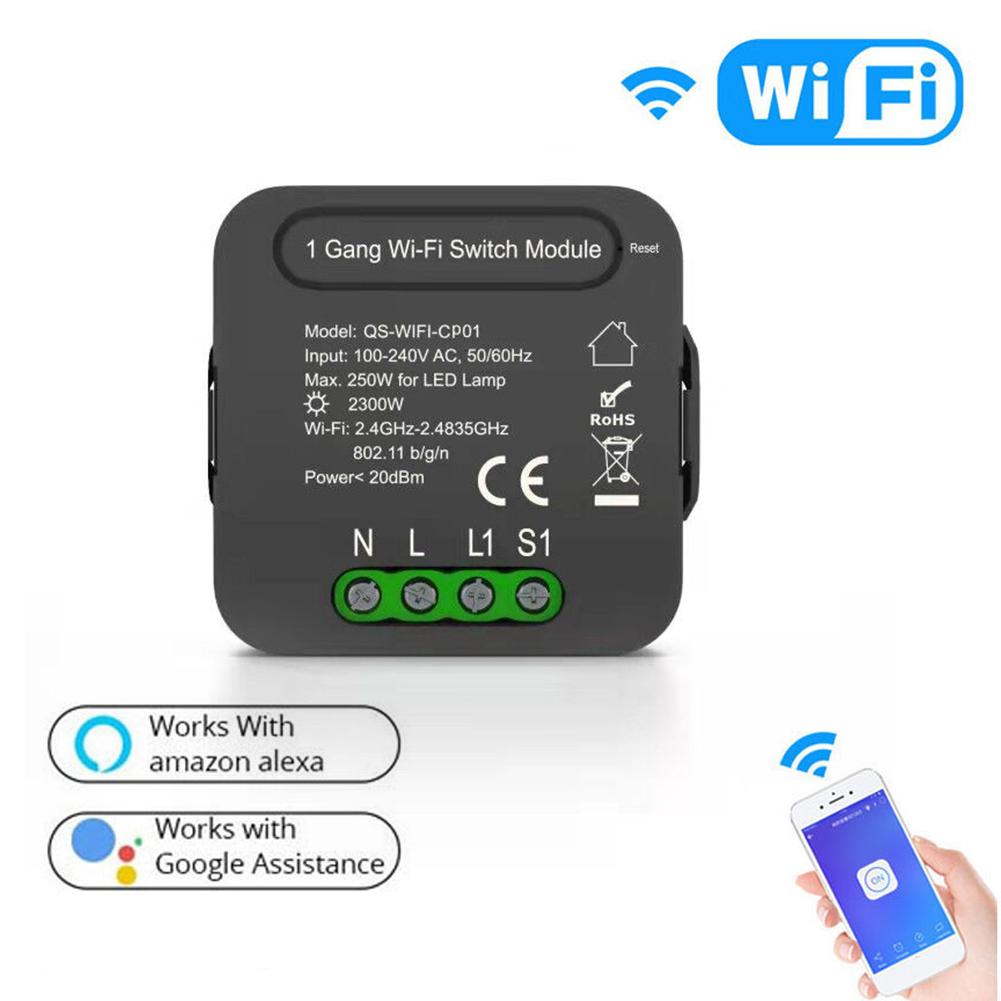 QSWIFICP01 Tuya WiFi Intelligentes Schaltermodul Intelligentes Heimschalter Konvertierungsmodul 1-fach