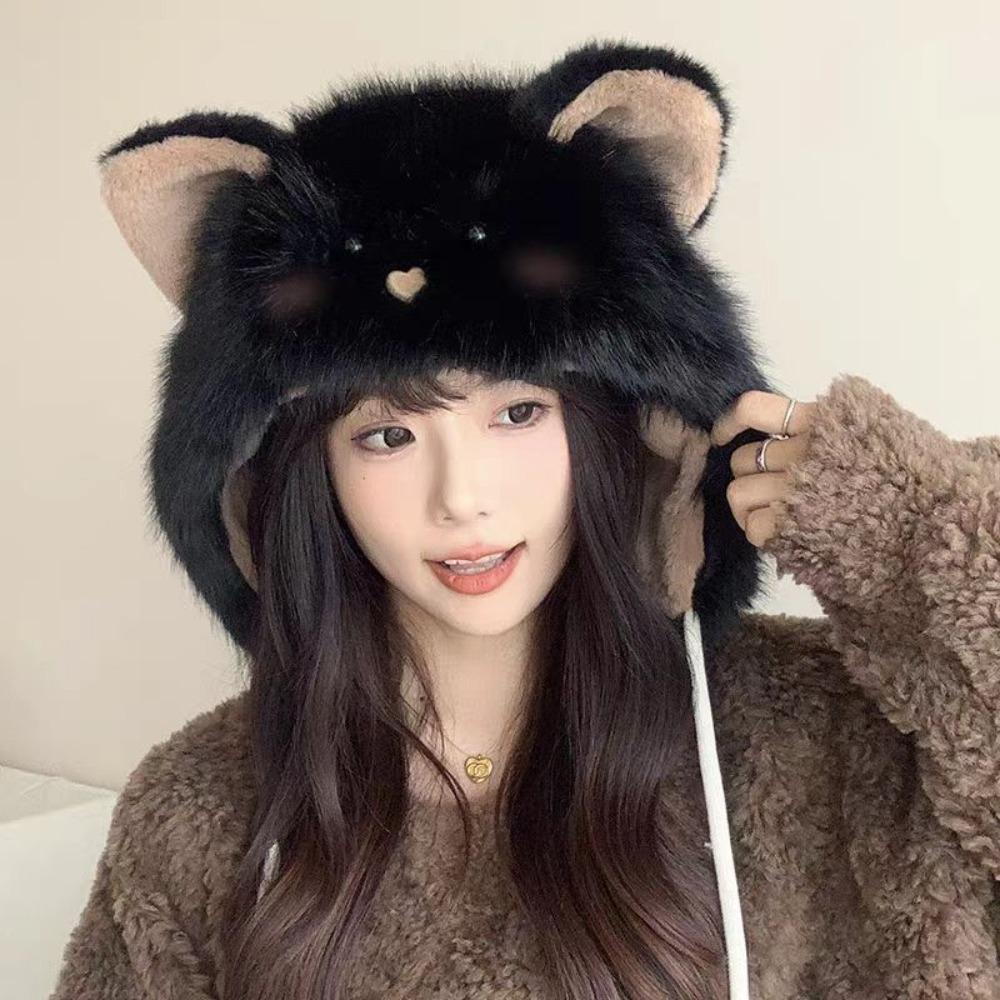 Ear Protection Flap Plush Earflap Hat Cat Ear Windproof Winter Cap Kawaii Winter Hat  Women