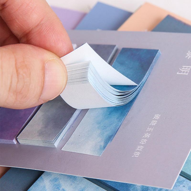 1pc/8pcs Gradient Color Index Sticky Notes with Adhesive Peel-off Index Tabs for Home Office Daily Use