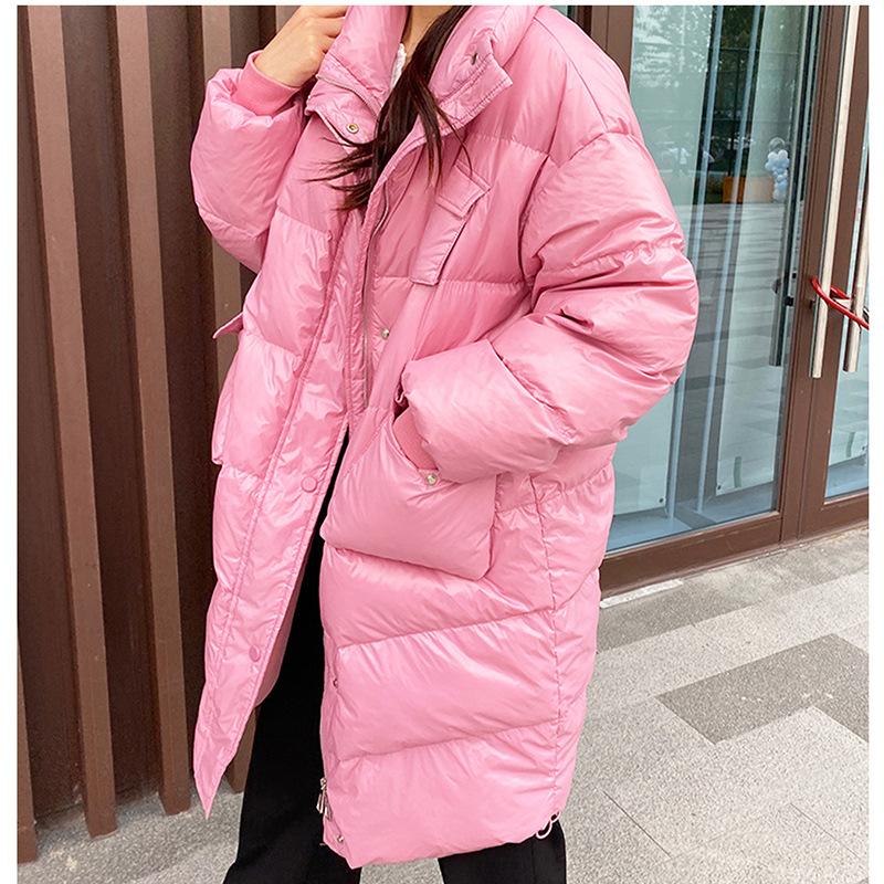 

Женское осеннее и зимнее свободное пальто, пуховик средней длины на белом утином пуху