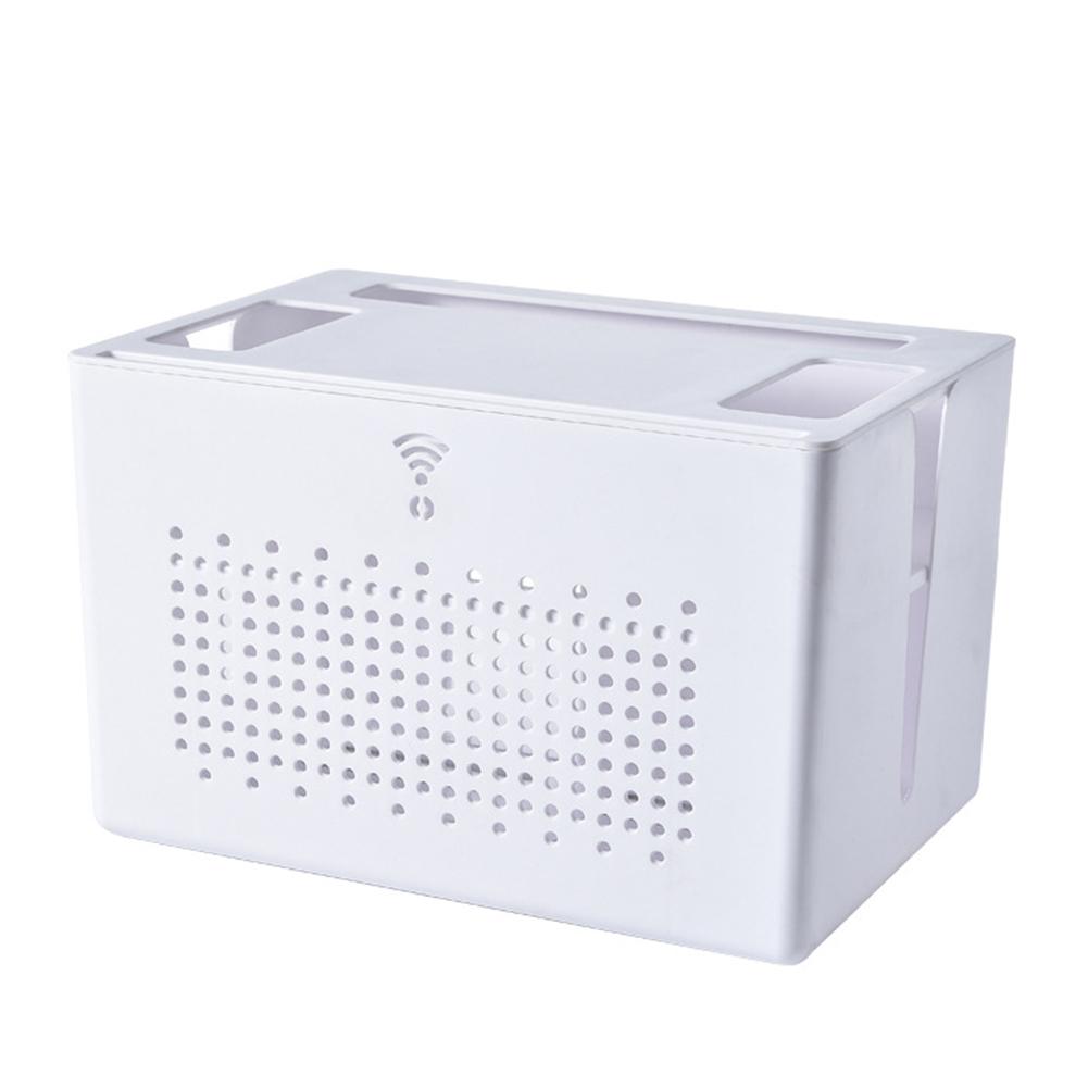 Stolní úložný box pro router, set-top box, zásuvky, kabely, síťové kabely a prodlužovací kabely s odnímatelným dvouvrstvým designem