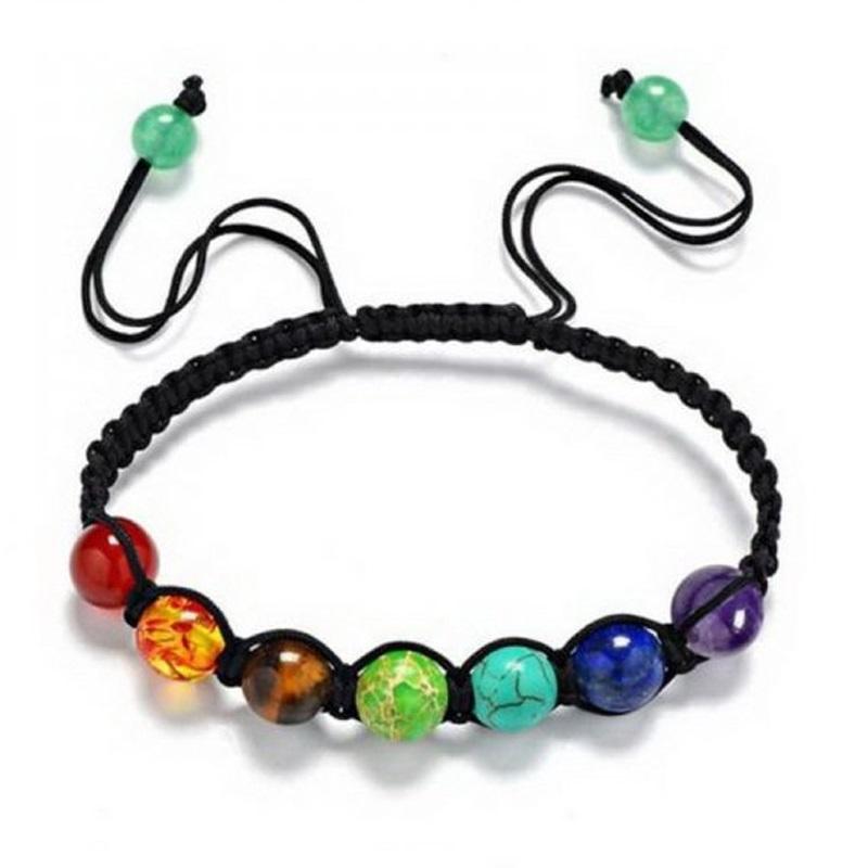 7 Chakra Bracelet Men Black Lava Tiger Eye Stones Healing Balance Beads Reiki Buddha Prayer Natural Stone Yoga Bracelets