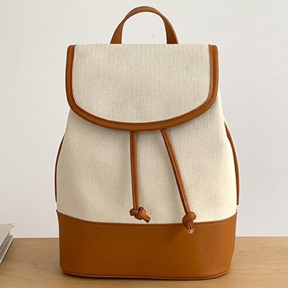 

Полотняний дорожній рюкзак із штучної шкіри, модний рюкзак на шнурках, стильний рюкзак для дівчаток, школа, робота, подорожі коричневий