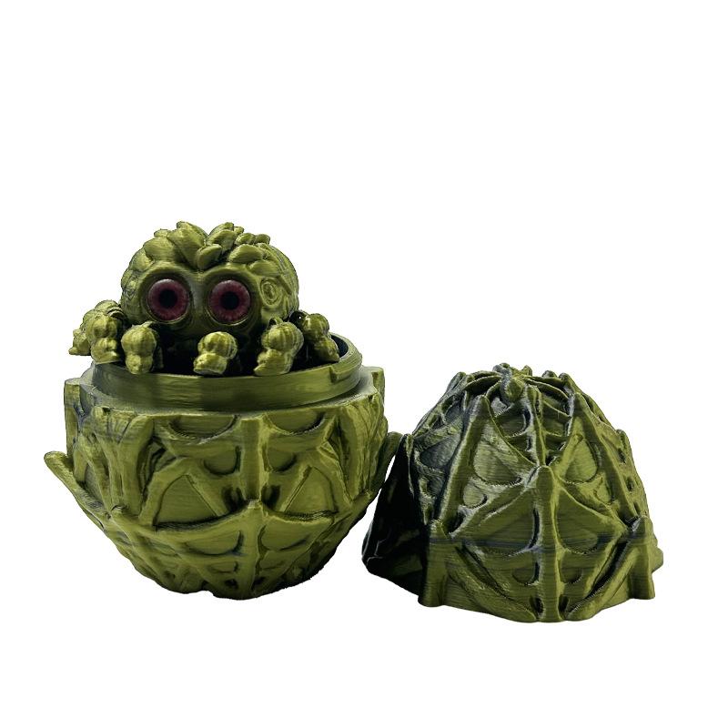 

Realistic Articulated Spider Egg, New Product With Movable Spider -3d Printed Bizarre Decoration And Collectible Gift 6.5x9.5cm