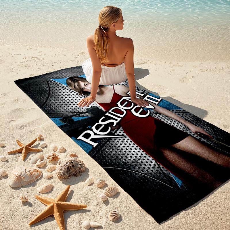Resident Evil game, Umbrella Corporation, soft beach towel, outdoor camping vacation swimming beach towel, outdoor absorbent bath towel, Q7