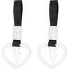PATIKIL 2Pcs Broken Heart Shaped Car Handle Straps, Car Hanging Accessories Bumper Warning Ring Drift Charm For Auto Decor Interior Exterior