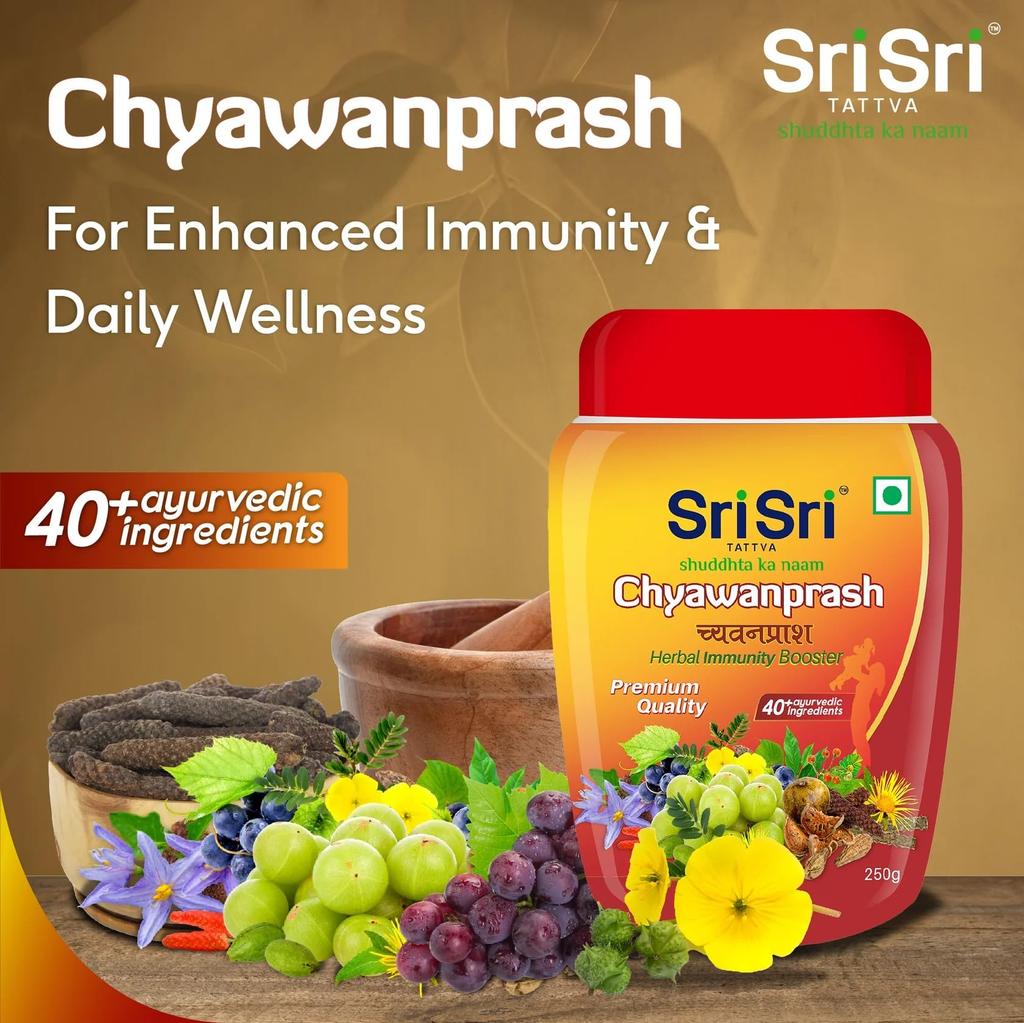 Sri Sri TATTVA der Name für Reinheit ist Chyawanprash - Kräuter-Immunstärker Mit 40+ Ayurvedischen Inhaltsstoffen Für Bessere Kraft Und Ausdauer - 250G