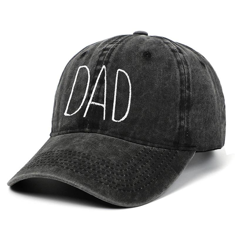 "DAD MOM" Gestickter Verstellbarer Fischerhut, Vintage-Wasch-Stil, Neutrale Unisex-Sonnenkappen für Outdoor-Aktivitäten, Urlaubsgeschenk