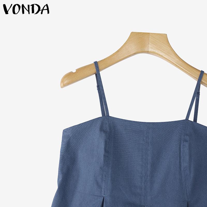 VONDA Women Strap Sleeveless Elastic Back Tank Tops Casual Camisole