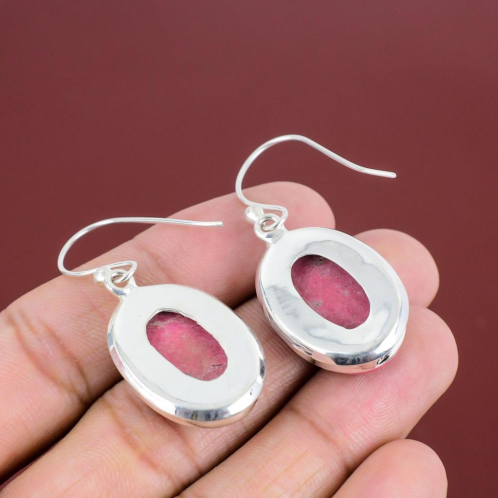 Thulite Earring Handmade Jewelry Top Quality Gemstone Earring 925 Sterling Silver Earring Birthstone Earrings Gifts For Mom Elegant Jewelry