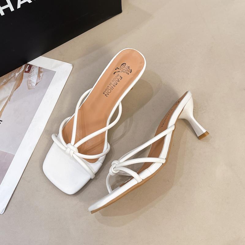 Shoes Big Size Thin Heels Square Toe Slippers Casual Slides Rubber Flip Flops Luxury Hawaiian Soft Rubber Flip Flops Slippers
