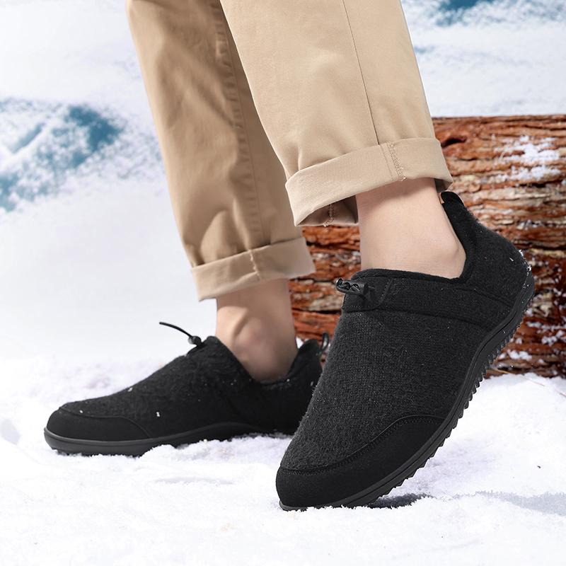 Couple's Winter Cotton Shoes Plush Warm Indoor Walking Shoes Elastic Flats Winter Warm Casual Shoes Anti-slip Soft Sole