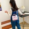 Stylish Cartoon Print Crossbody Bag For Kids Versatile Canvas Shoulder Bag For Girls And Boys