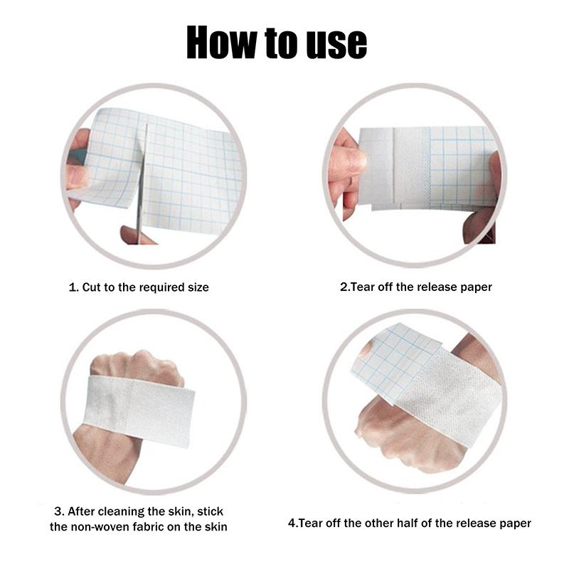1pc Non-woven Fabric Film Waterproof Transparent Tape Adhesive Plaster Anti-allergic Wound Dressing Fixation Tape