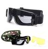 X800 Taktische Schutzbrille 3 Linsen Wechselsystem für Paintball, Jagd & Kampf UV400 Schutz Antibeschlag Sicherheitsbrille