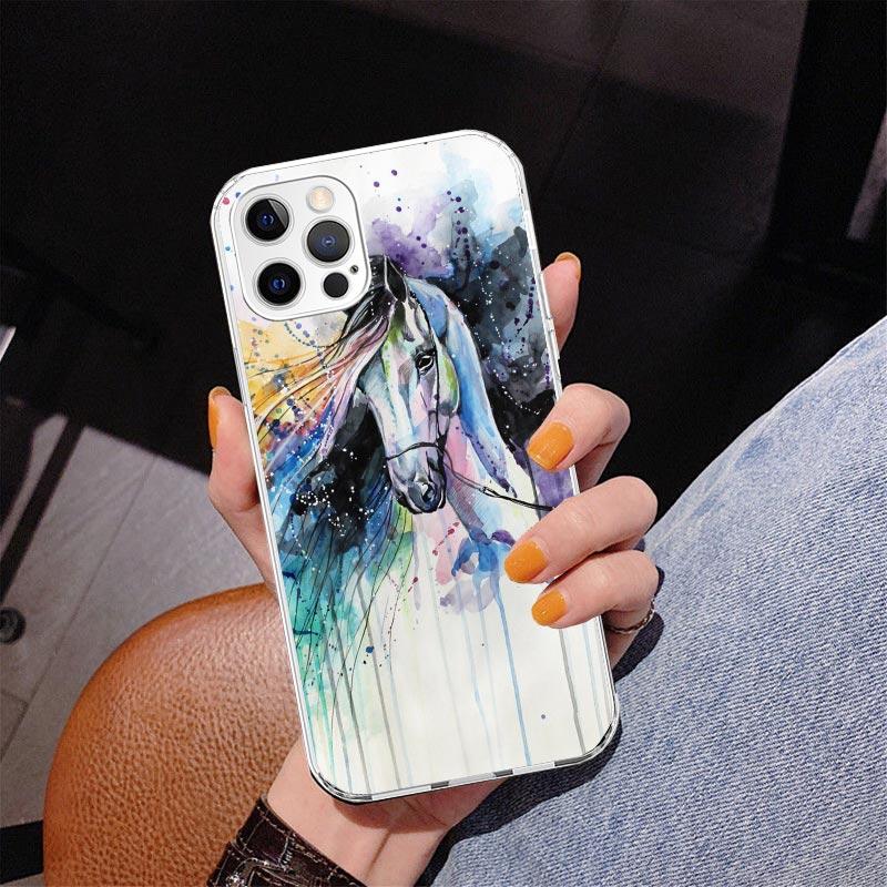 

Animal Oil Painting Horse Phnoe Case for Iphone 17 Air 16 11 12 13 Mini 14 Plus 15 Pro Max 7 8E SE 2020 16ProMax Phone Cover Coq iPhone 15 Plus