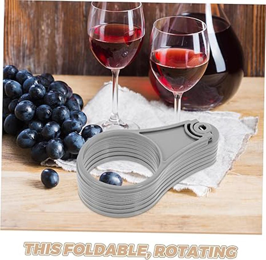 6 Cups Foldable Glass Carousel Holder Coffee Cup Handle Drinking Bottle Bracket Portable Anti Scalding Camping Party Bar Home