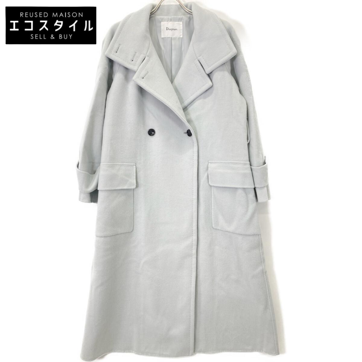 

Diagram 03244 61002-00 Light blue wool double belted coat coat 36 Light greenUsed