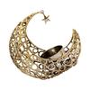 Moon Candle Holder Hollow Metal Candle Holder Candle Desktop Stand Ornament less