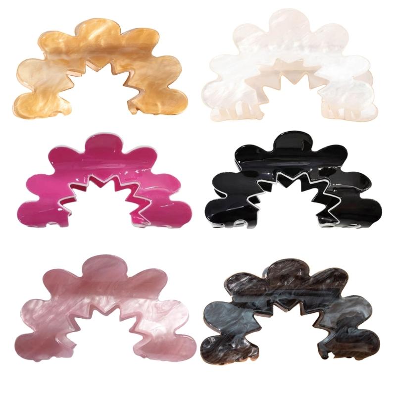 Sweet Acrylic Hair Claw for Long Hair Barrette Crab Flower Hair Clips Headwear