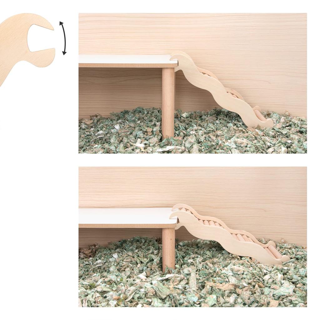 Niteangel Wooden Ladder, Climbing Toy for Hamsters, Gerbils, and Other Small Animals (M - 21cm)