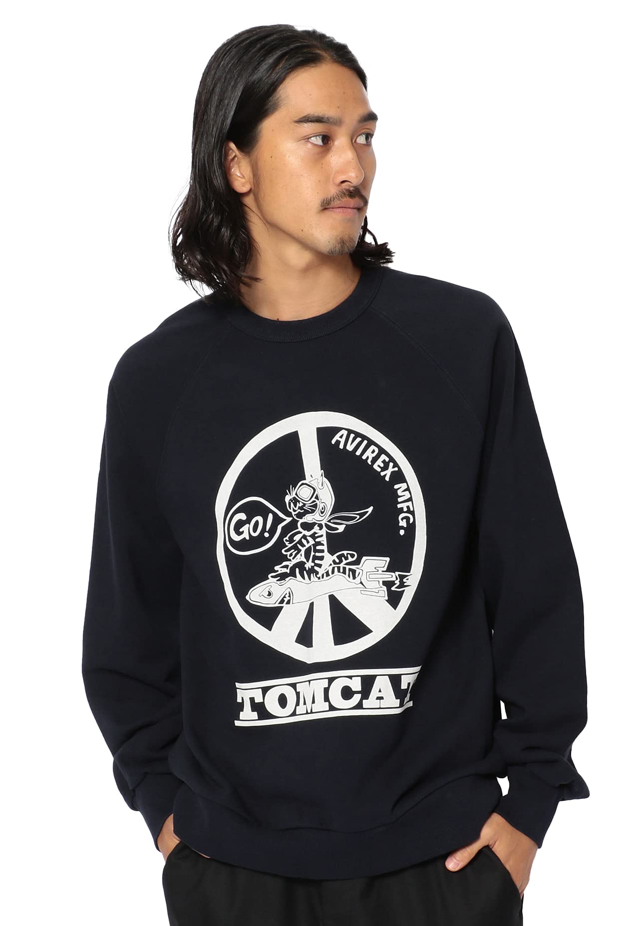 

TYPE Crew Neck NAVY [AVIREX] BLUE, Sweatshirt, Tomcat, 6113427, Men s, M, 087,
