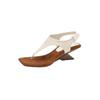 Mezzanine sandals women's 2024 new summer wear high-heeled herringbone Roman shoes design sense niche