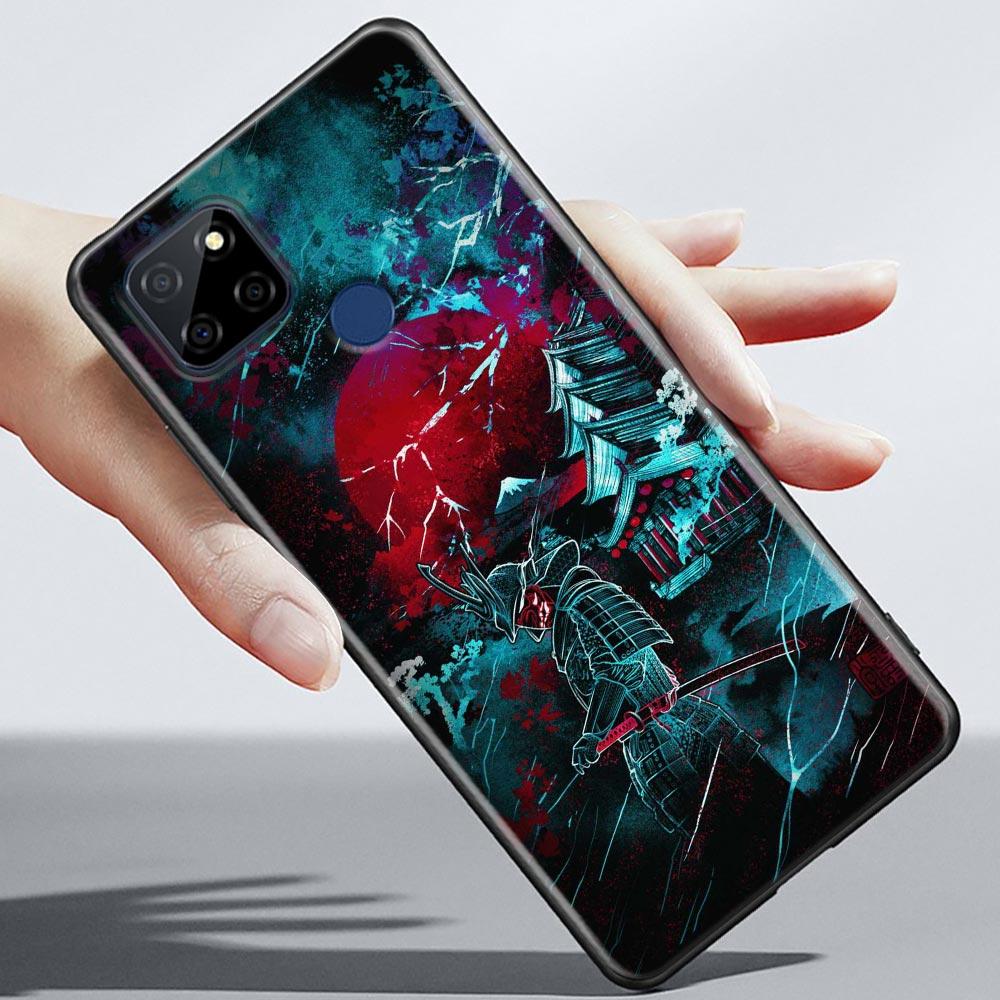 Red Sun Japanese Samurai Demon Art Anime Case For Realme C21Y C21 C25 C20 C15 C12 C11 C1 GT Master Neo Neo2 5G Funda Capa  Cases