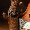 Halloween Witch House Statue with LED Light Magical House Resin Figurine Sculpture Home Office Desktop Decoration Ornament