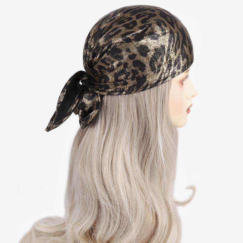 Y2K Tekutá Stříbrná Punk Leopardí Vzor Cool Hadí Vzor Hip-Hop Styl Metalický Retro Styl Pokrývka hlavy Oblečení na Hudební Festival 45x90cm