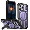 For Magsafe Wireless Charging Magnetic Car Bracket Armored Phone Case For iPhone 17 Pro Max 15 13 12 14 16 Pro Max Bmper Cover