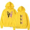 Women Butterfly Pattern Hoodie Fashion Sports Long Sleeve Pullover Autumn Winter Fleece O-Neck Vintage Sweatshirts
