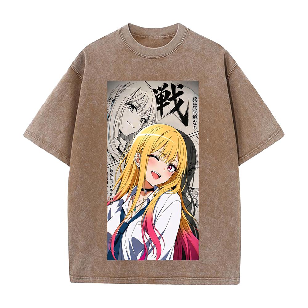 My Dress Up Darling Marin Kitagawa Γραφικό T-shirt Άνδρες Γυναίκες Φαρδιά Ρούχα Πλυμένο Βαμβακερό T-shirt Καθημερινό T-shirt Vintage Streetwear